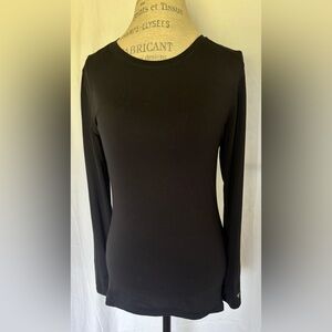 Med Couture Women’s Crew Neck Long Sleeved Tee in Black Sz S